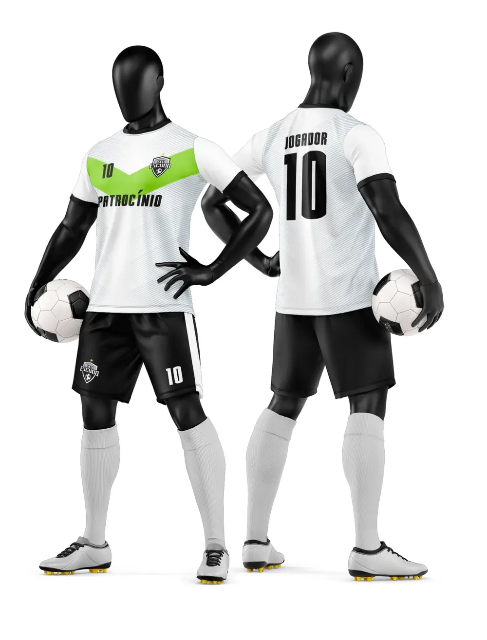 Arte Camisa e Short de Time de Futebol Amador Modelo 107
