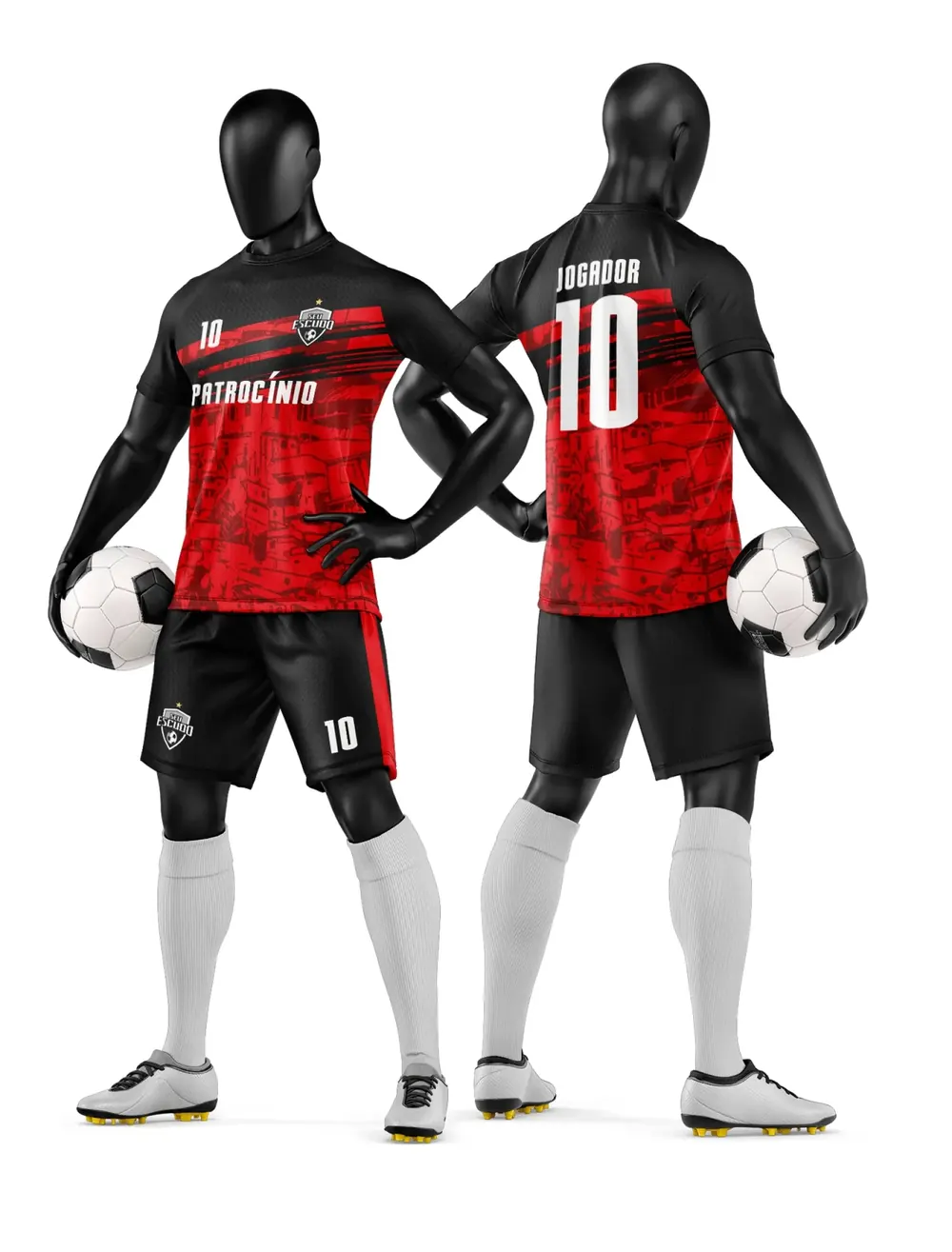 Arte Camisa e Short de Time de Futebol Amador Modelo 95