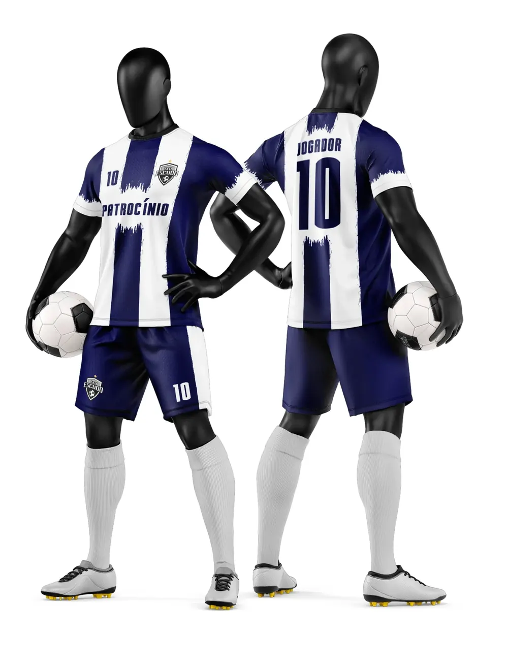 Arte Camisa e Short de Time de Futebol Amador Modelo 122