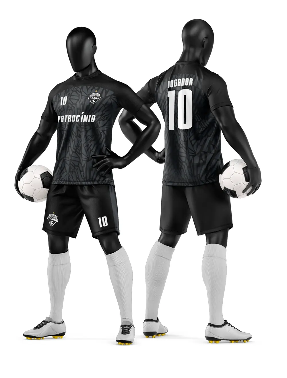 Arte Camisa e Short de Time de Futebol Amador Modelo 02