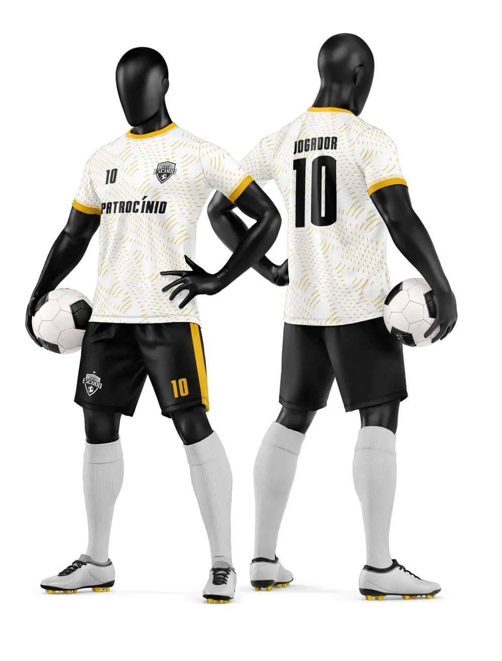 Arte Camisa e Short de Time de Futebol Amador Modelo 102