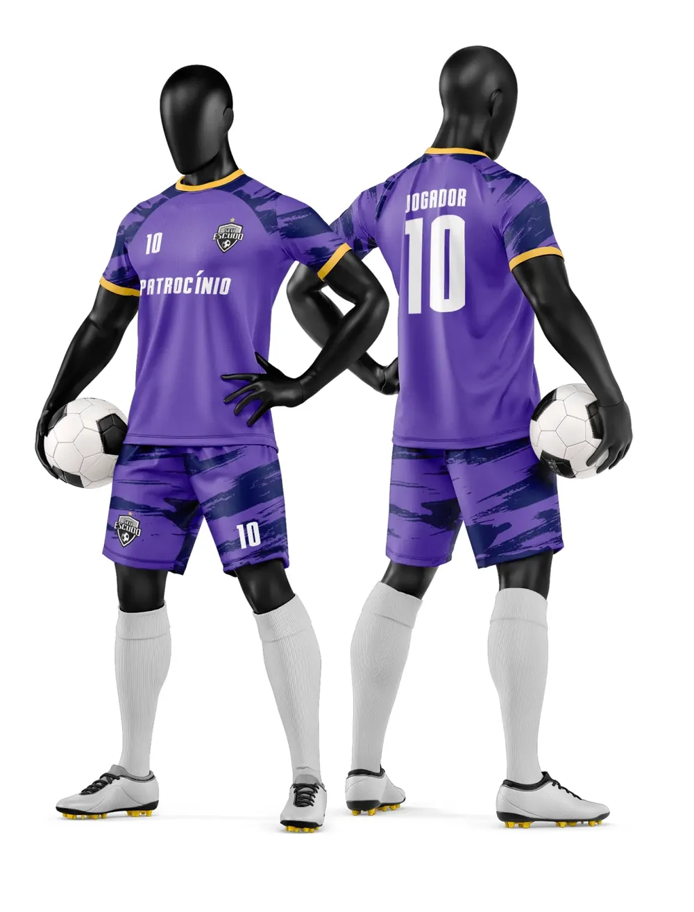 Arte Camisa e Short de Time de Futebol Amador Modelo 60