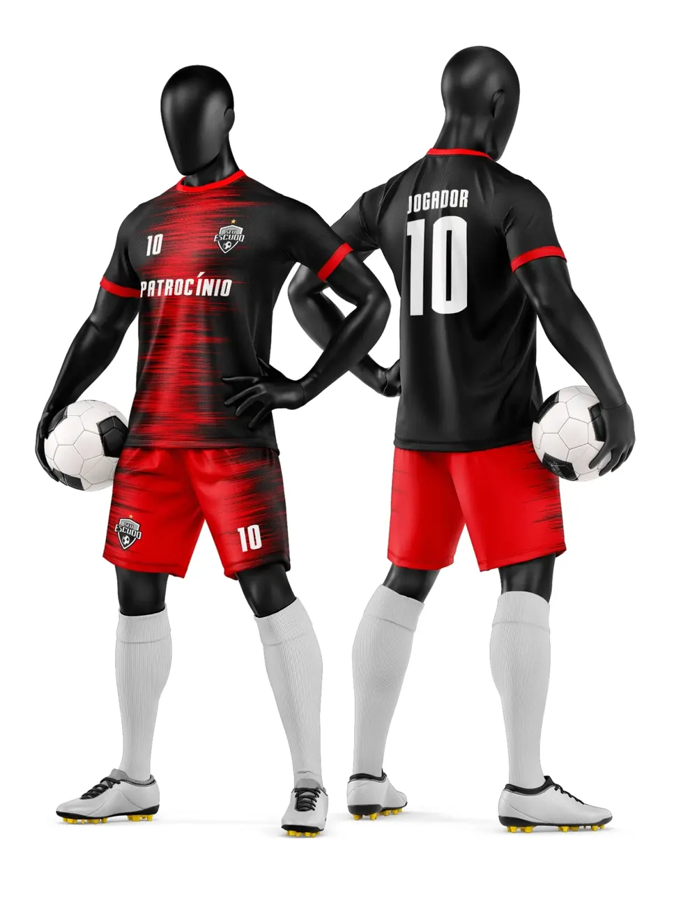Arte Vetor Camisa e Short de Time de Futebol Amador Modelo 312