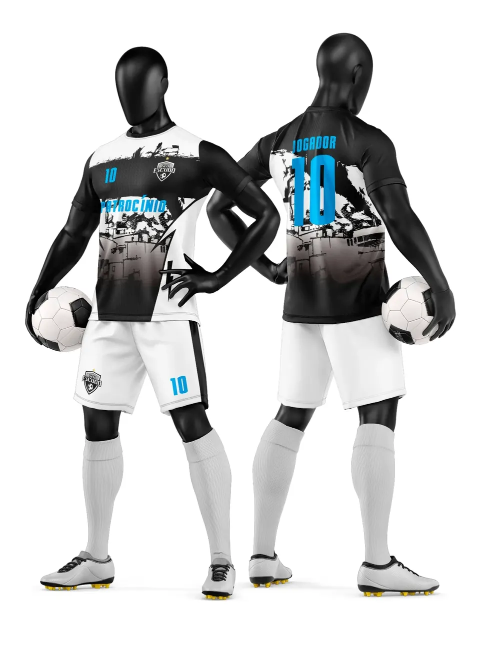 Arte Camisa e Short de Time de Futebol Amador Modelo 92