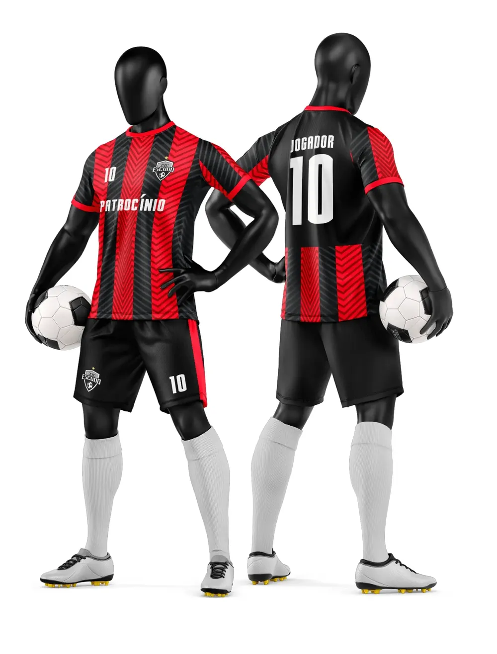 Arte Camisa e Short de Time de Futebol Amador Modelo 68
