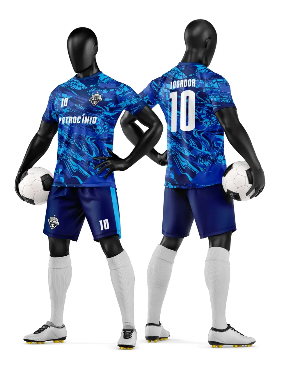 Arte Camisa e Short de Time de Futebol Amador Modelo 50