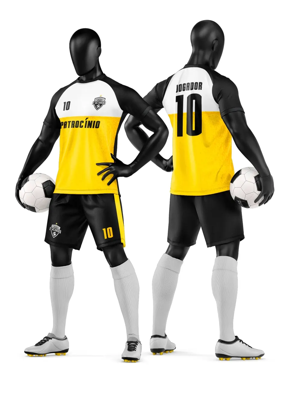 Arte Camisa e Short de Time de Futebol Amador Modelo 121