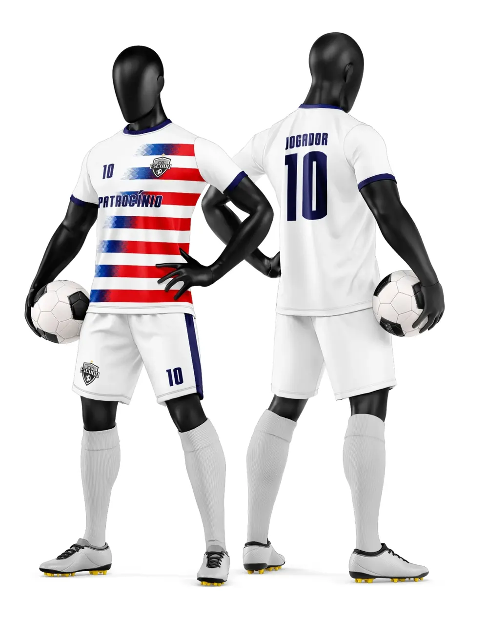 Arte Vetor Camisa e Short de Time de Futebol Amador Modelo 307