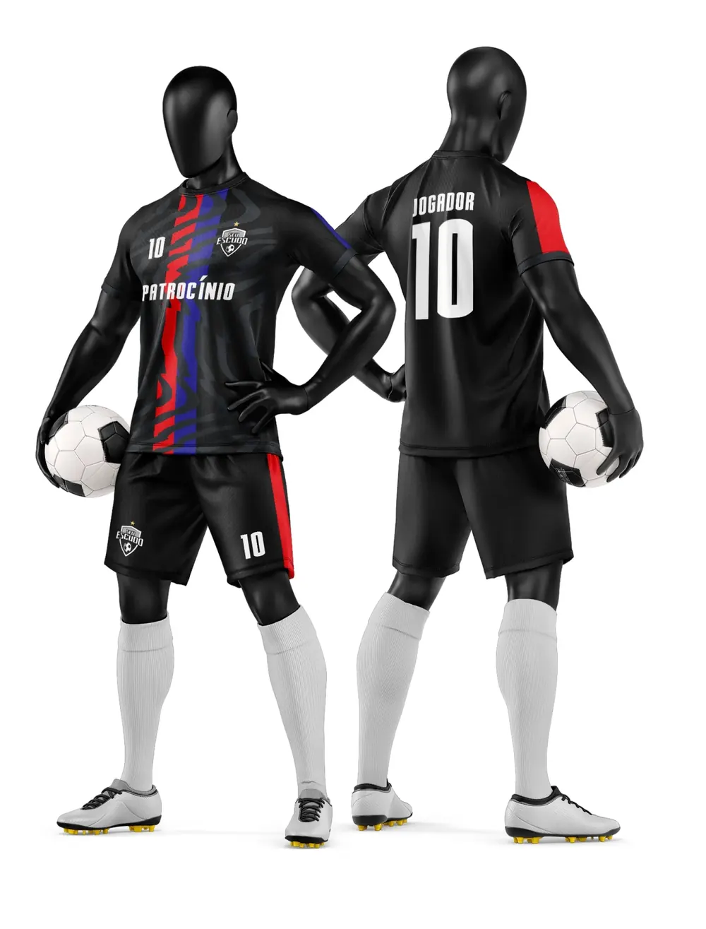 Arte Camisa e Short de Time de Futebol Amador Modelo 89