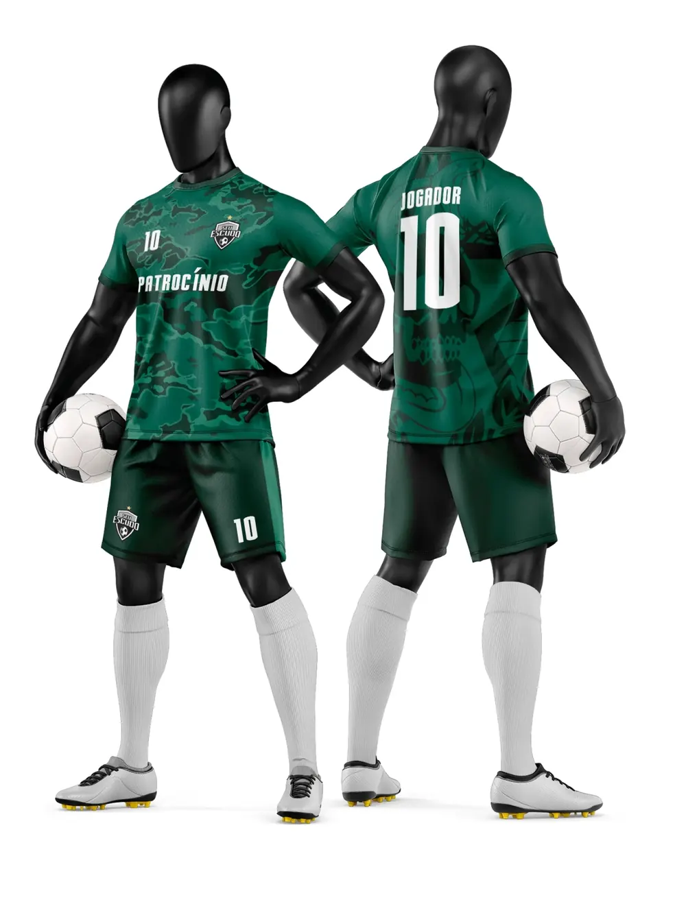 Arte Camisa e Short de Time de Futebol Amador Modelo 28