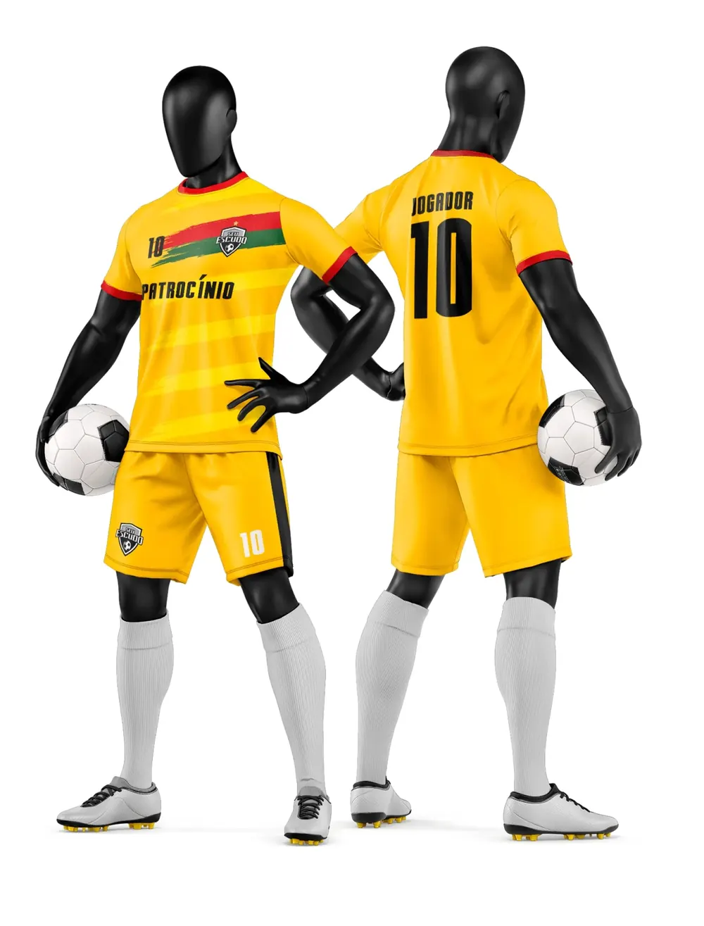 Arte Camisa e Short de Time de Futebol Amador Modelo 75