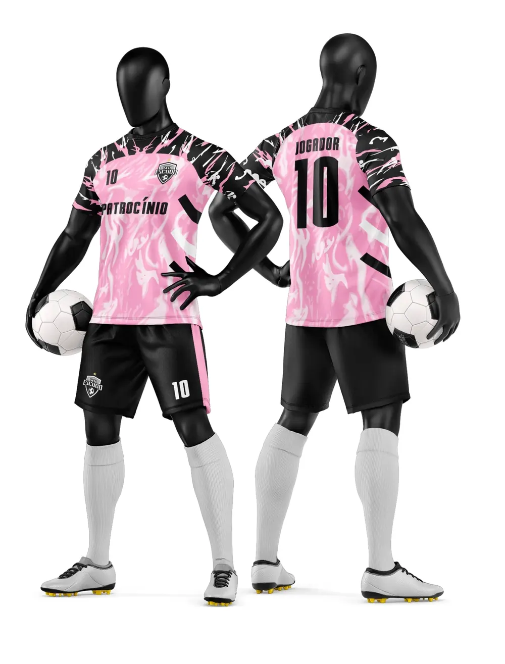 Arte Camisa e Short de Time de Futebol Amador Modelo 07