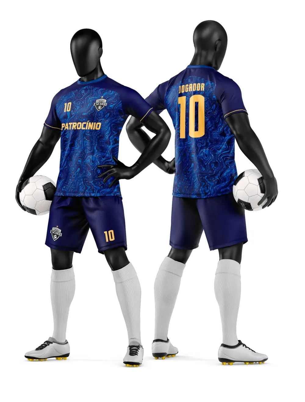 Arte Camisa e Short de Time de Futebol Amador Modelo 130