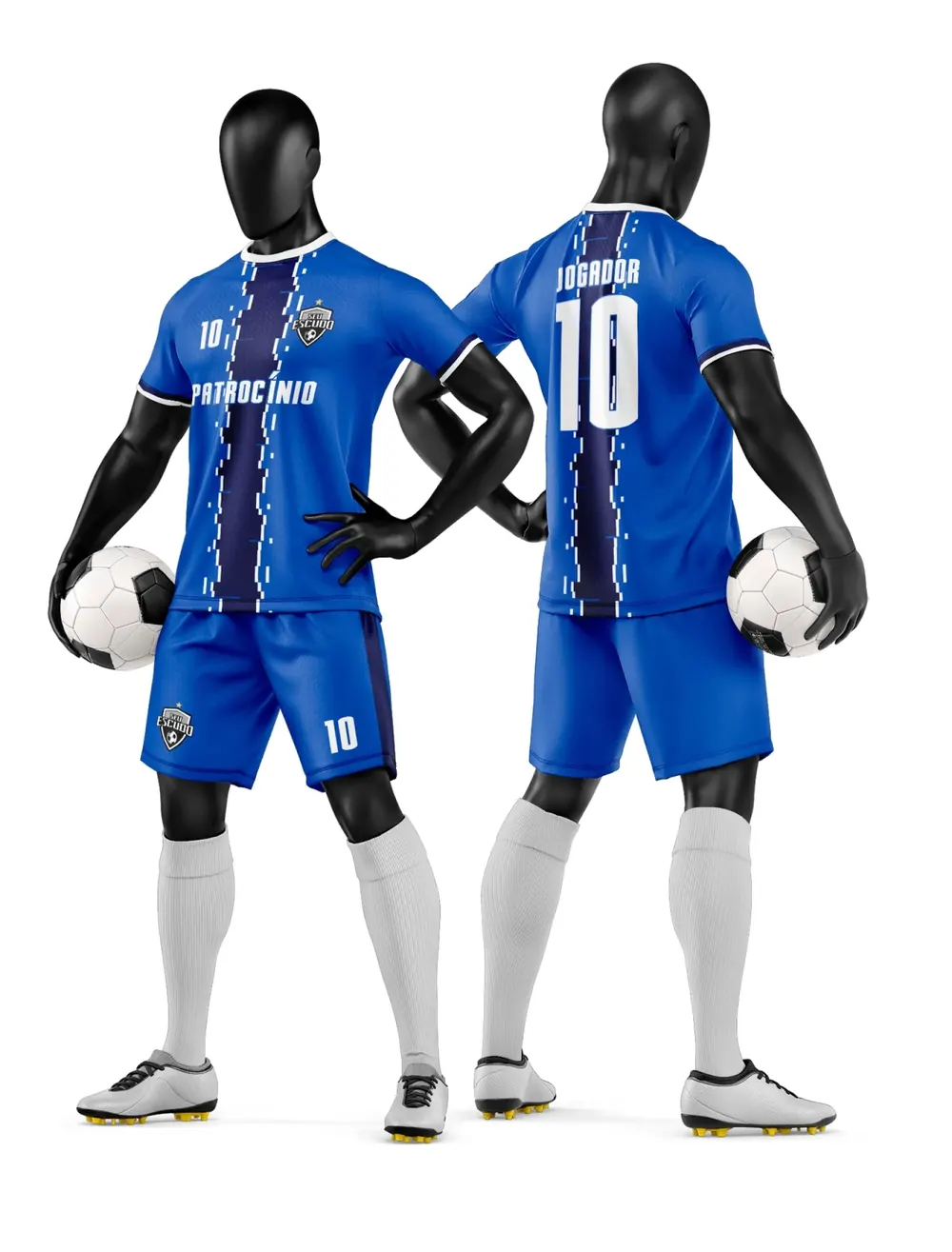 Arte Vetor Camisa e Short de Time de Futebol Amador Modelo 302