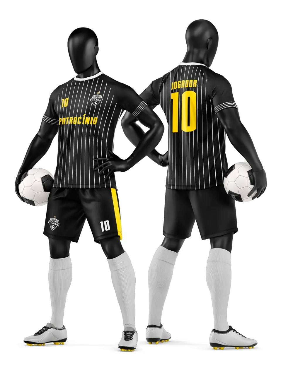 Arte Vetor Camisa e Short de Time de Futebol Amador Modelo 304