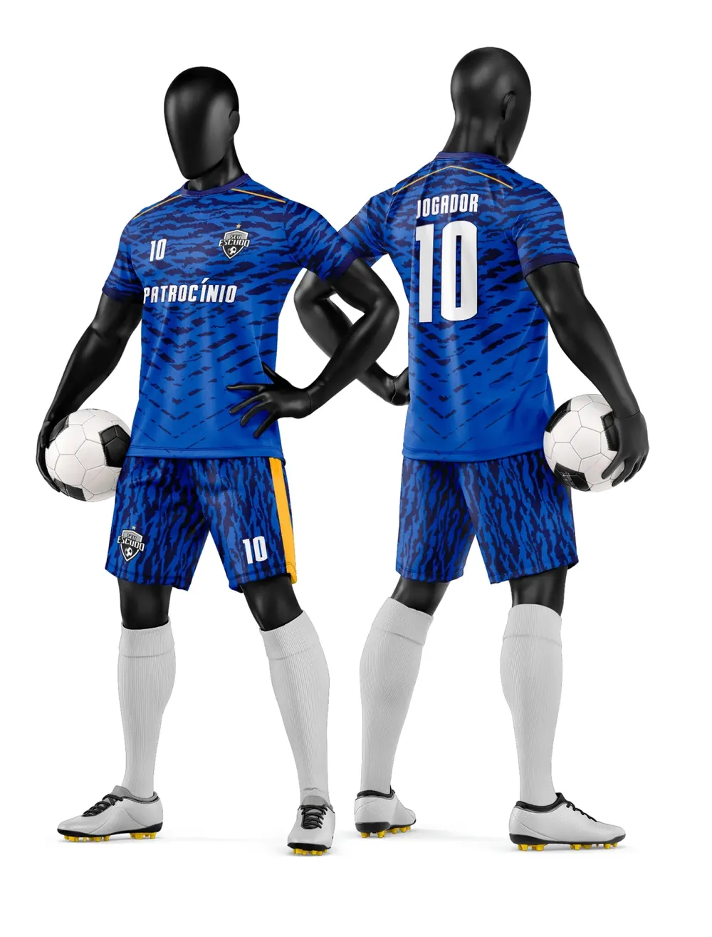 Arte Camisa e Short de Time de Futebol Amador Modelo 108