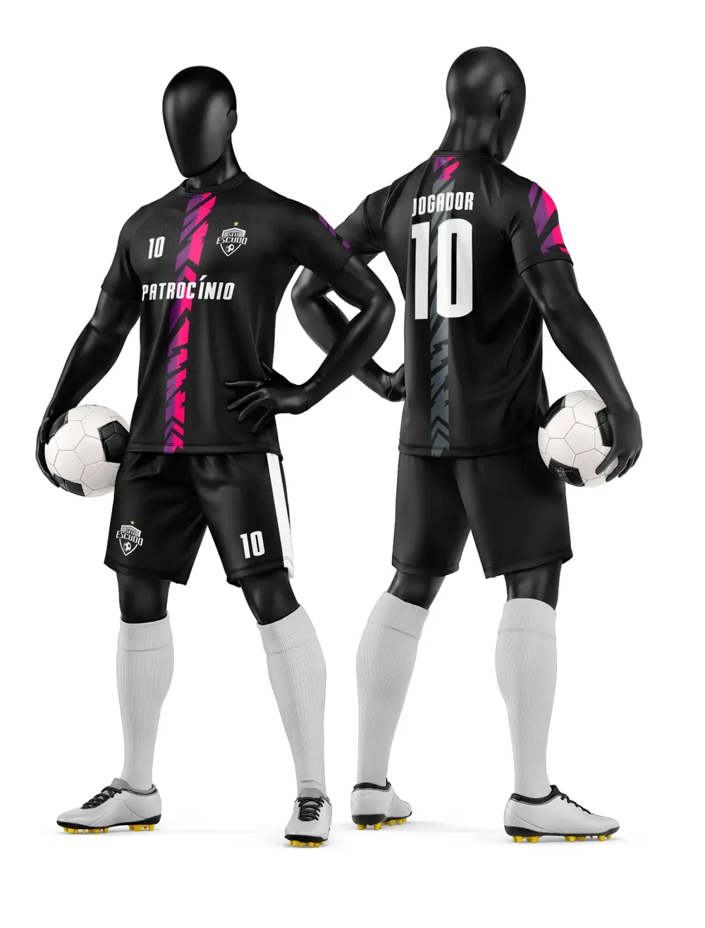Arte Camisa e Short de Time de Futebol Amador Modelo 110