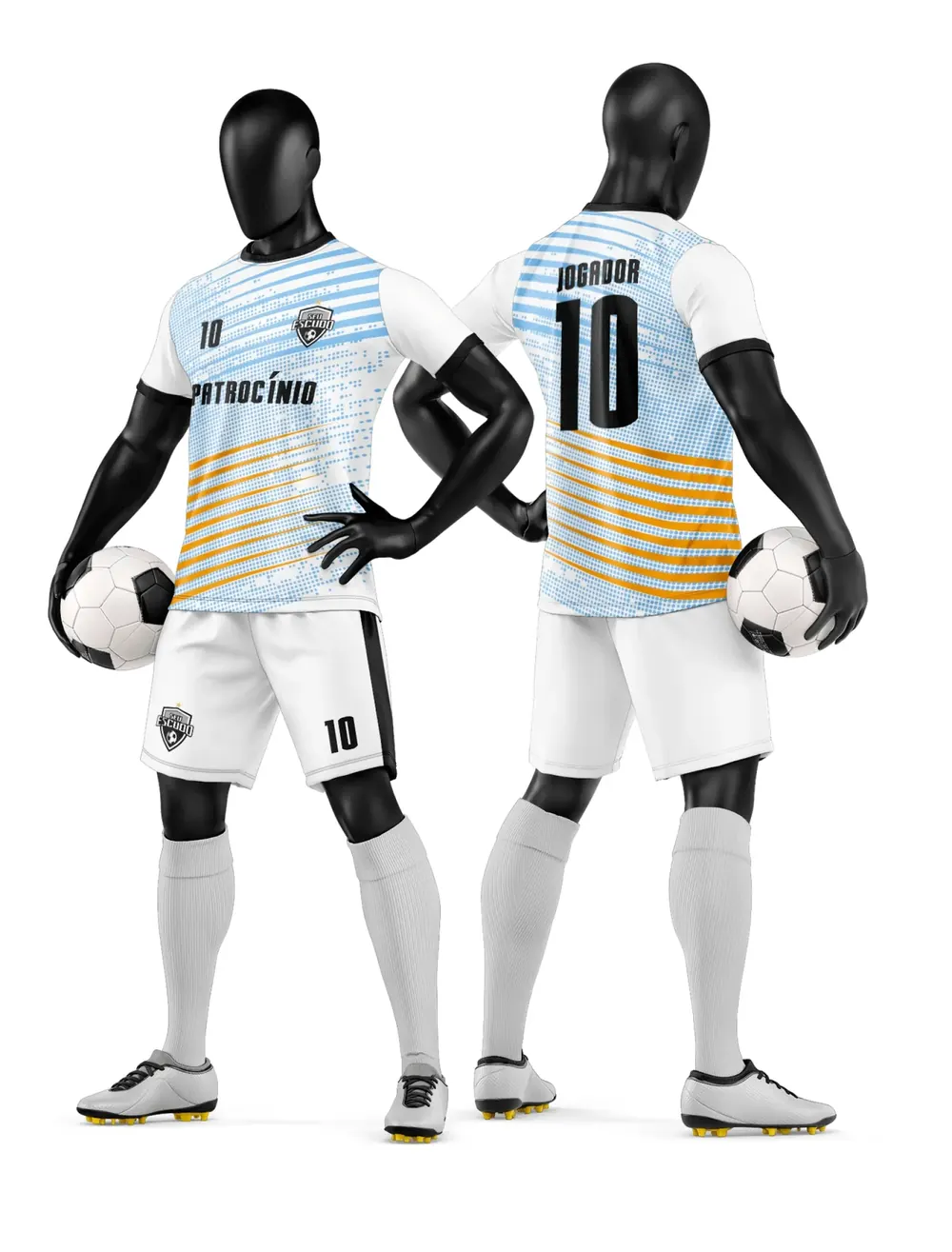 Arte Camisa e Short de Time de Futebol Amador Modelo 05