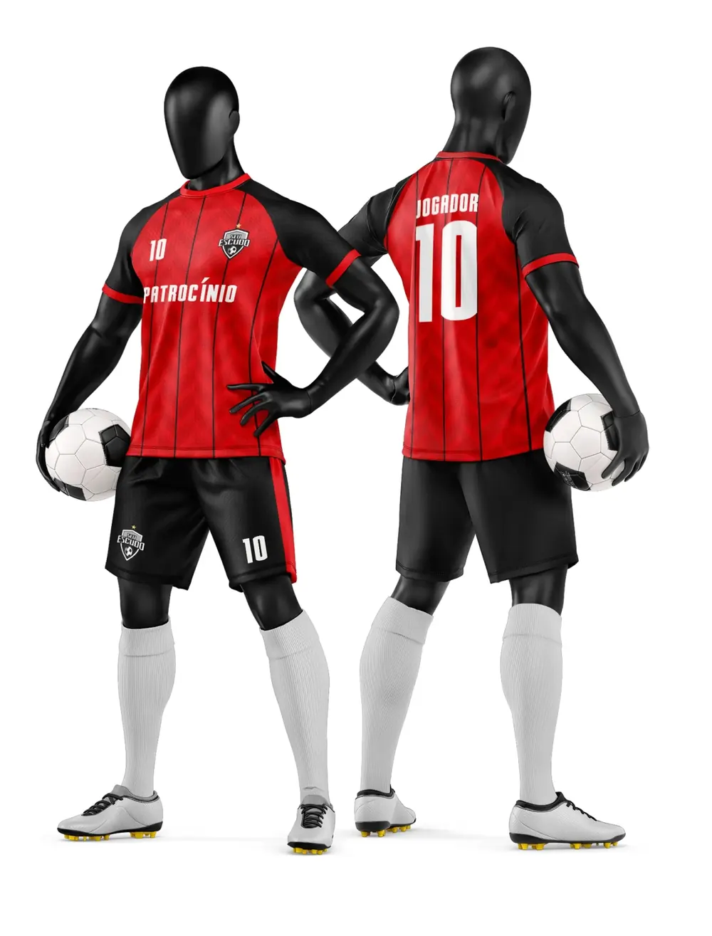 Arte Camisa e Short de Time de Futebol Amador Modelo 76