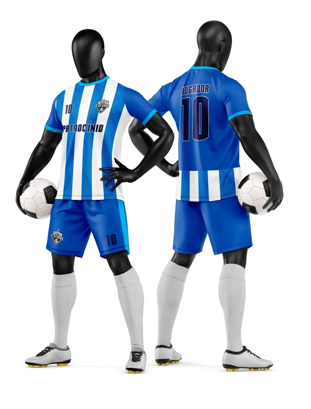 Arte Camisa e Short de Time de Futebol Amador Modelo 85