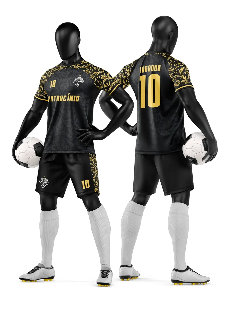Arte Camisa e Short de Time de Futebol Amador Modelo 123