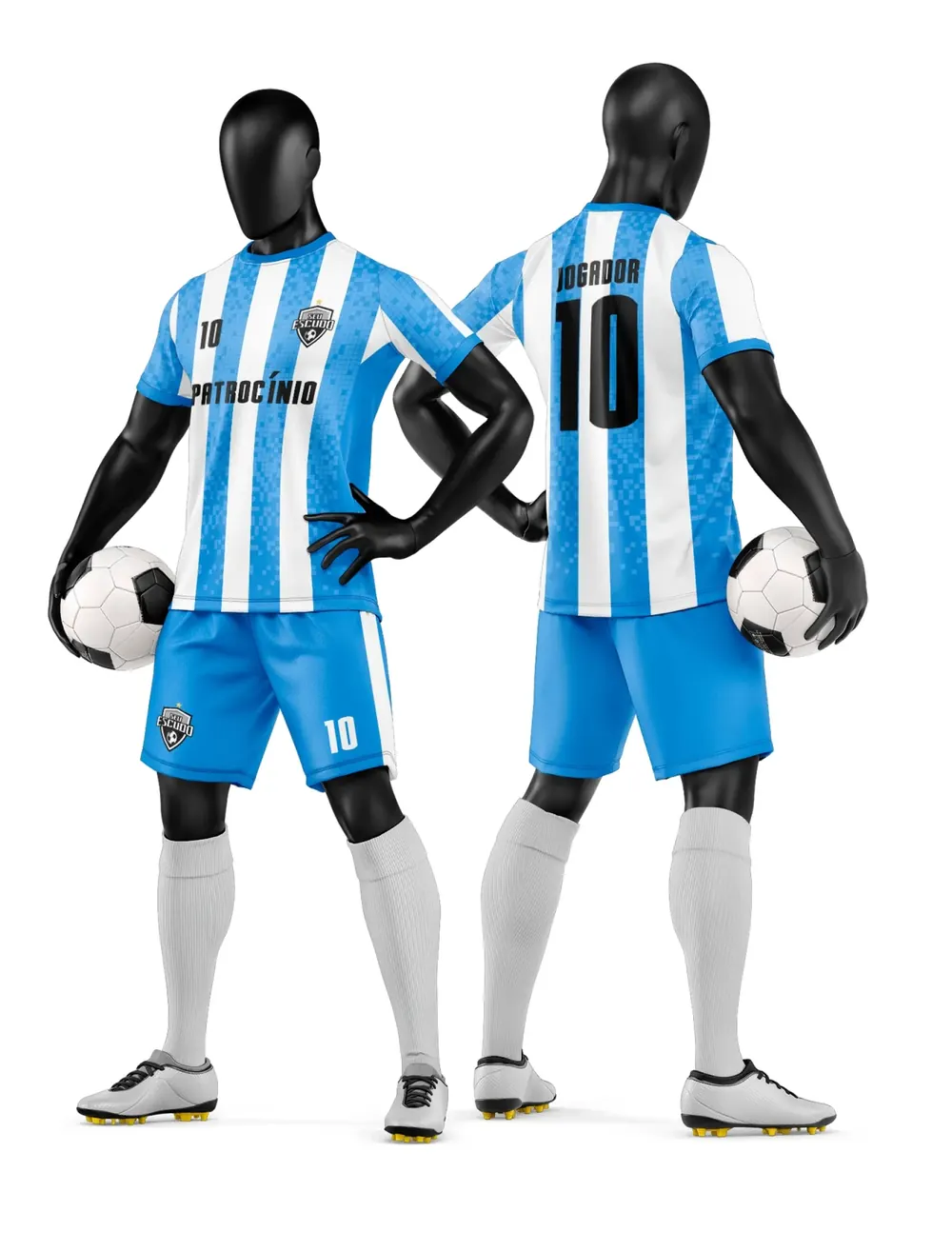 Arte Camisa e Short de Time de Futebol Amador Modelo 08