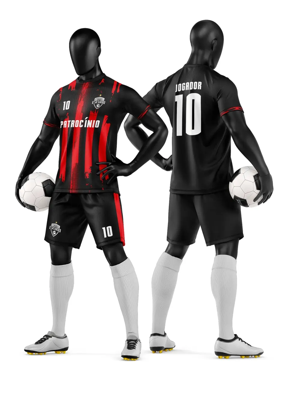 Arte Camisa e Short de Time de Futebol Amador Modelo 34