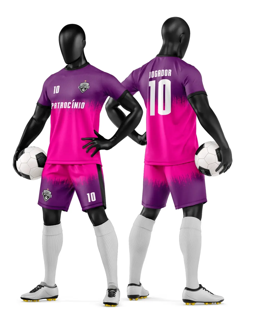 Arte Camisa e Short de Time de Futebol Amador Modelo 126