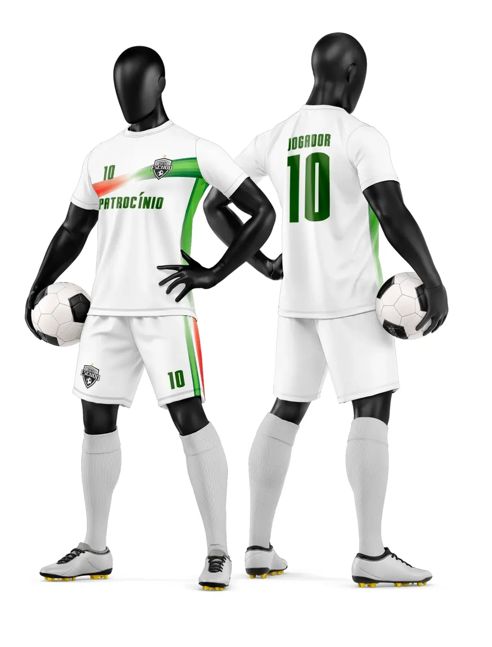 Arte Camisa e Short de Time de Futebol Amador Modelo 120