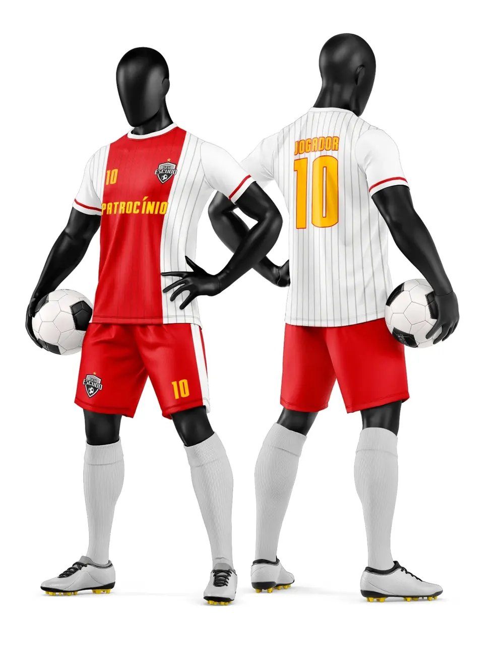 Arte Camisa e Short de Time de Futebol Amador Modelo 40