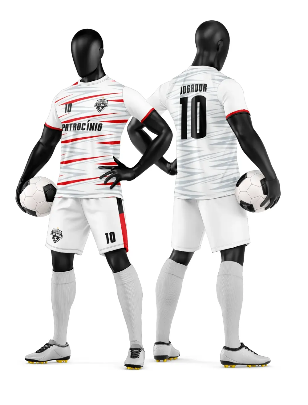 Arte Camisa e Short de Time de Futebol Amador