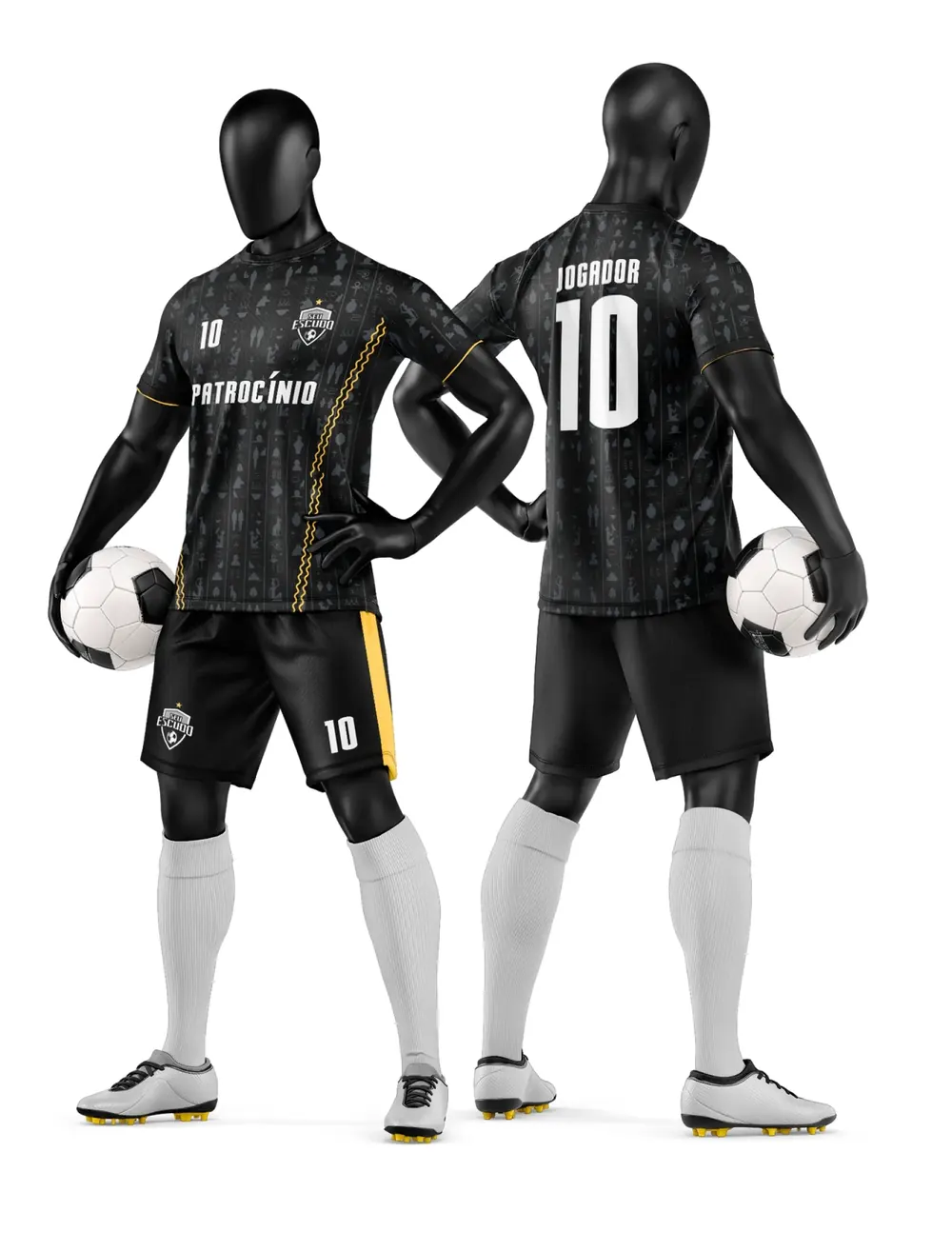 Arte Camisa e Short de Time de Futebol Amador Modelo 63