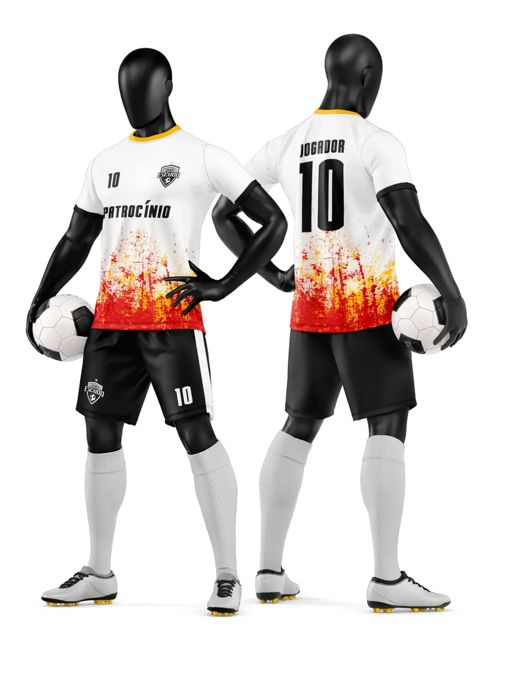 Arte Camisa e Short de Time de Futebol Amador Modelo 101