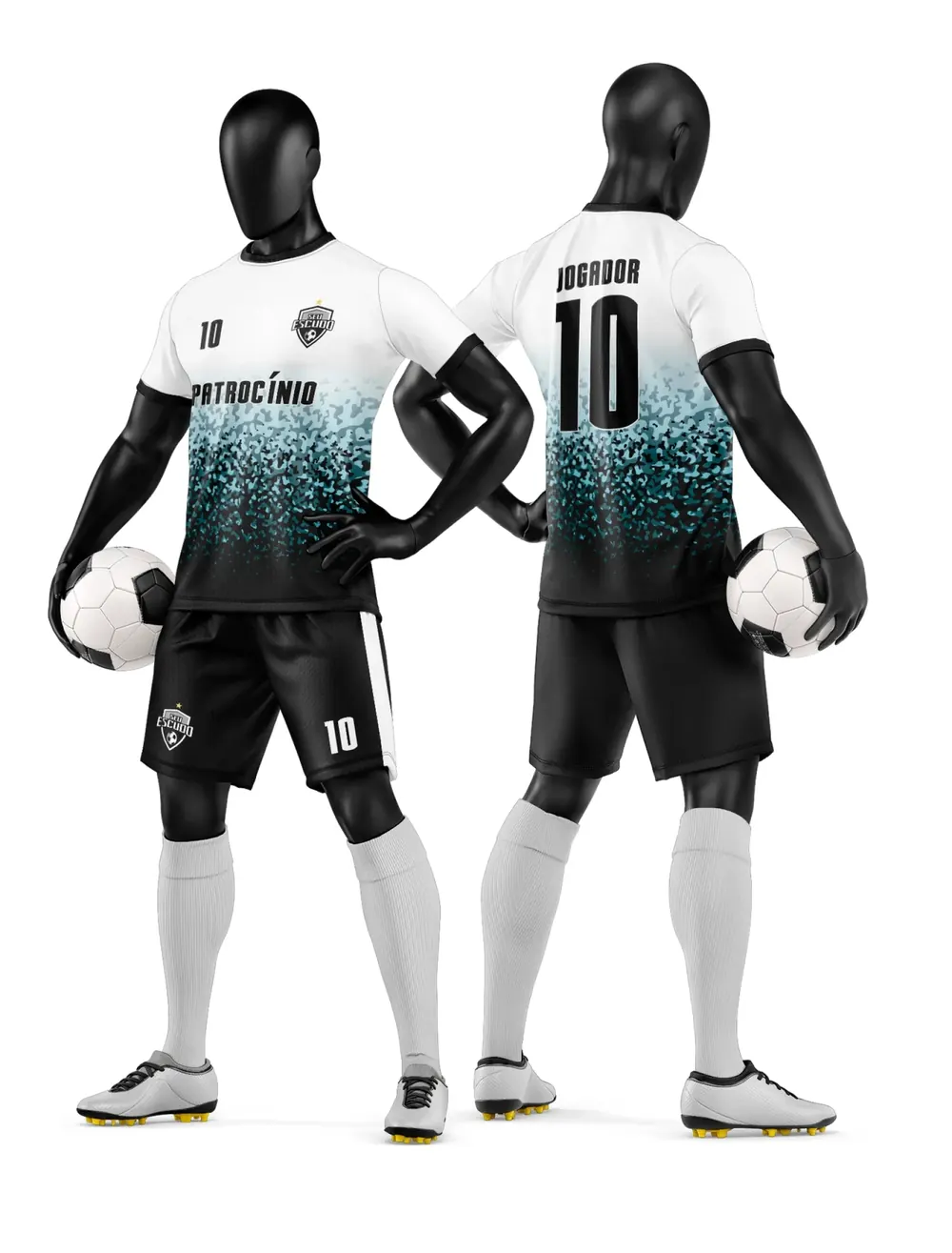 Arte Camisa e Short de Time de Futebol Amador Modelo 87
