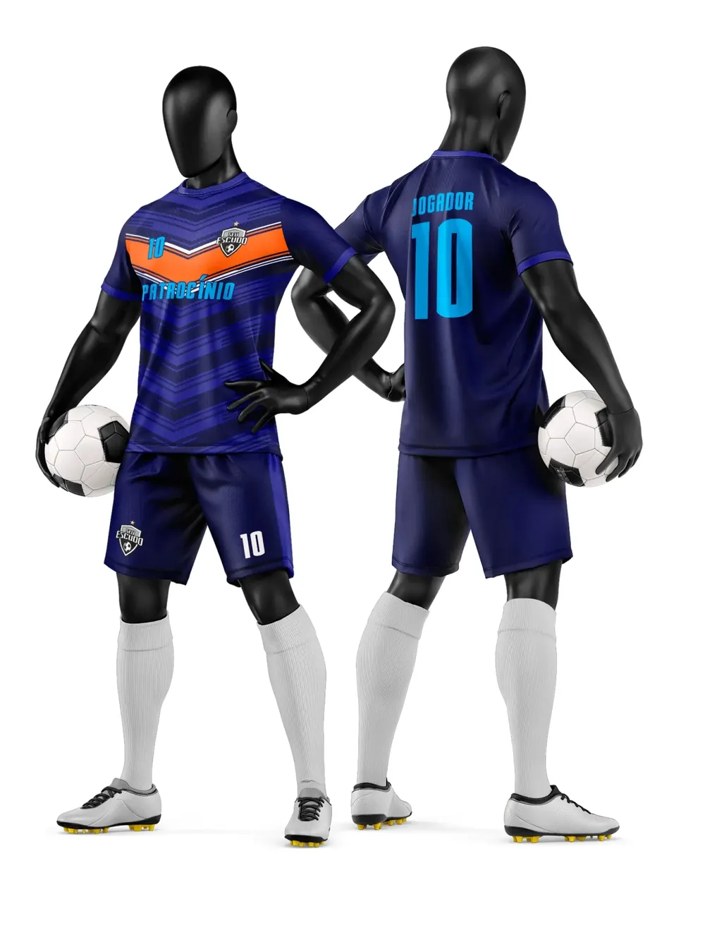 Arte Camisa e Short de Time de Futebol Amador Modelo 61