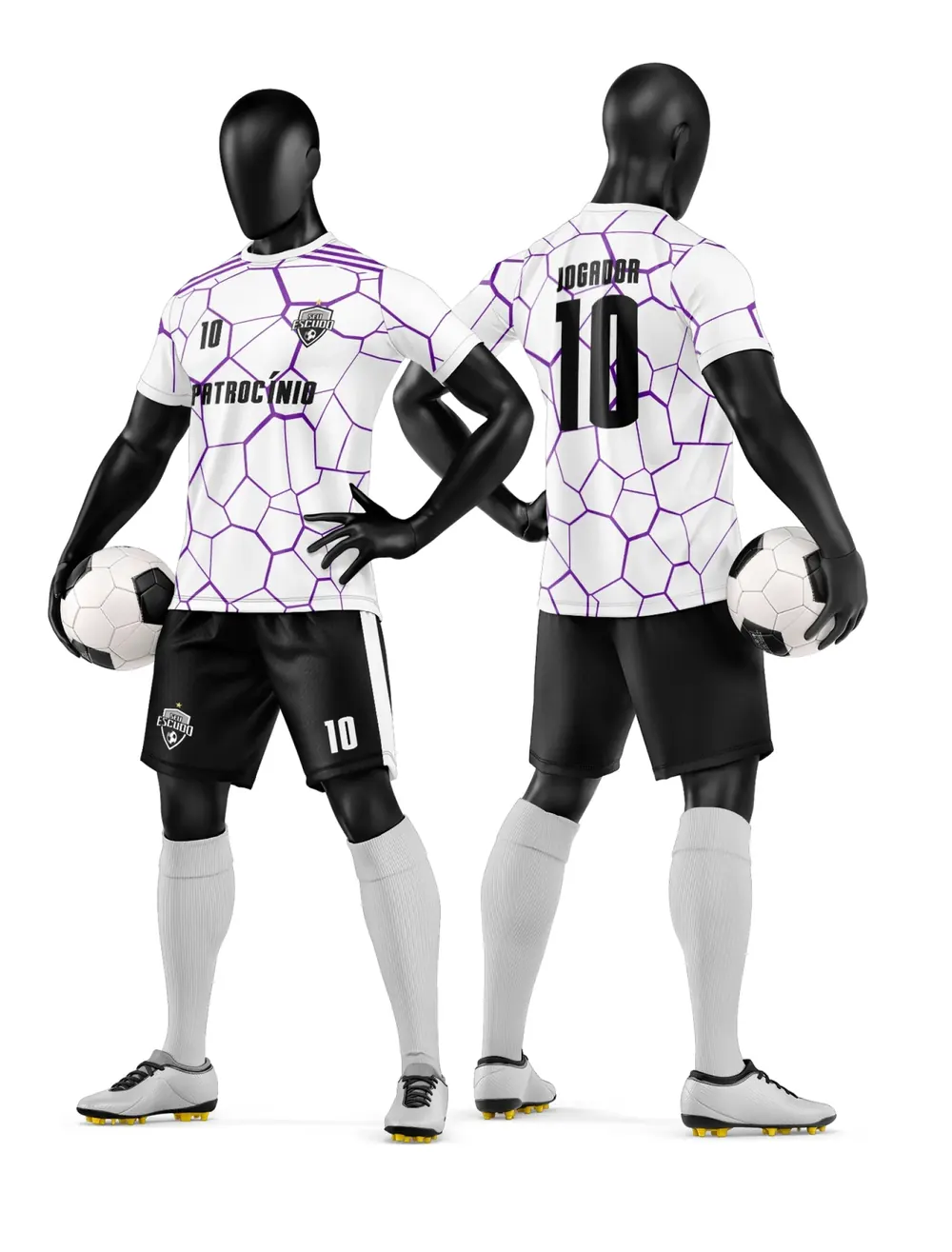 Arte Camisa e Short de Time de Futebol Amador Modelo 114