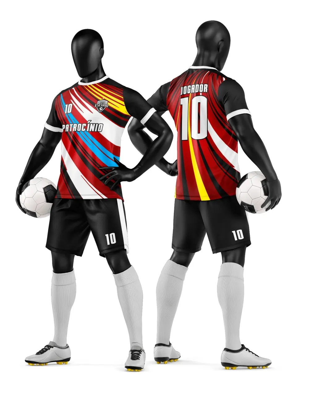 Arte Camisa e Short de Time de Futebol Amador Modelo 117