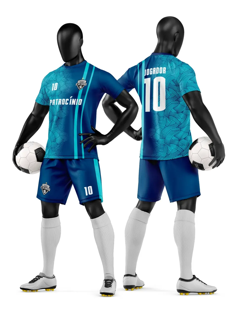 Arte Camisa e Short de Time de Futebol Amador Modelo 37