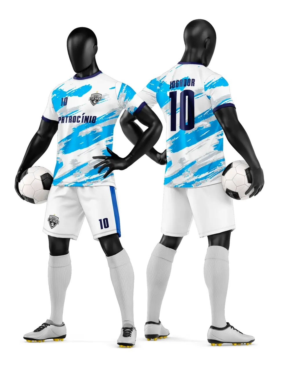 Arte Camisa e Short de Time de Futebol Amador Modelo 84