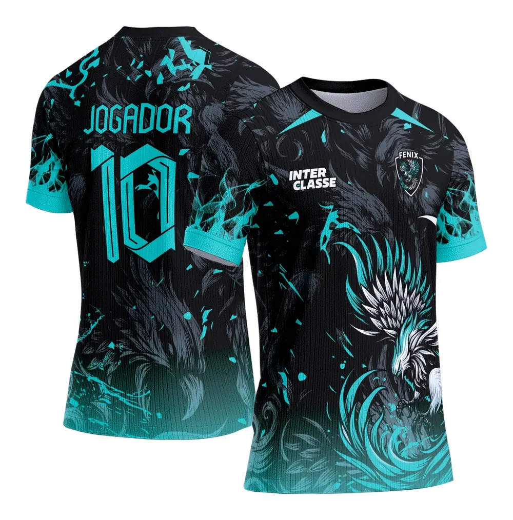 Arte Camiseta de Interclasse Fênix Turquesa