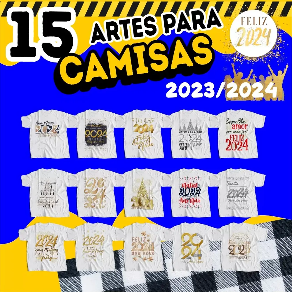 Camisa Pack Estampas Reveillon 2024 Ano Novo Vol 1