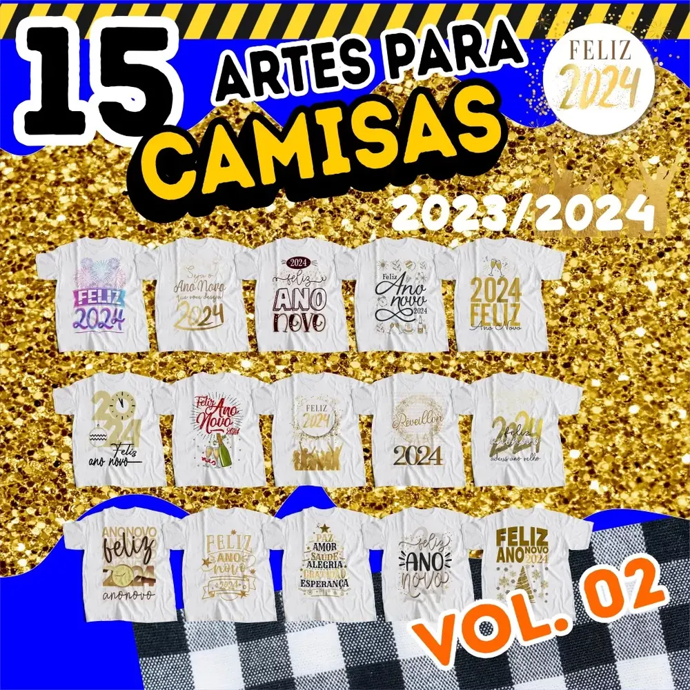 Camisa Pack Estampas Reveillon 2024 Ano Novo Vol 2