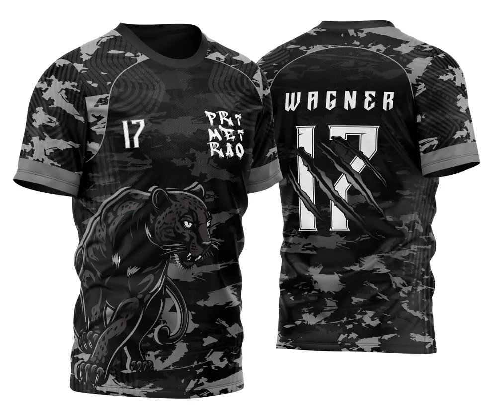 Template Camisa Futebol InterClasse Pantera Negra Tons de Cinza 2023