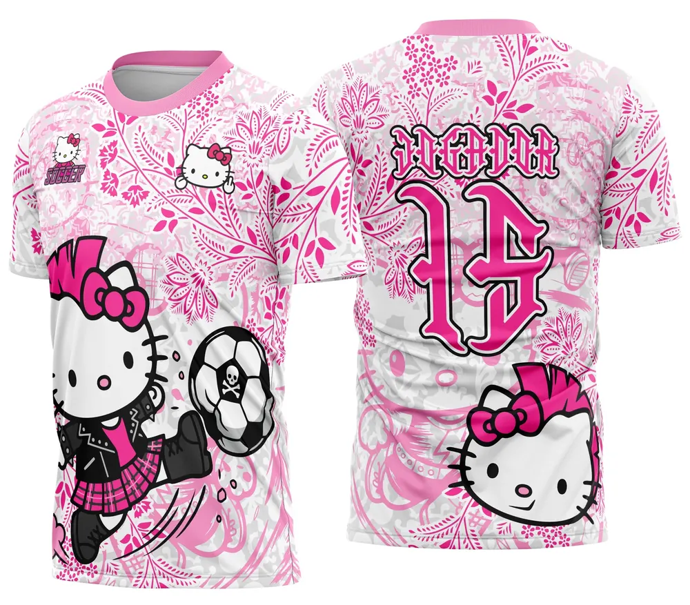 Arte Camisa de Interclasse Hello Kitty Punk Modelo 02