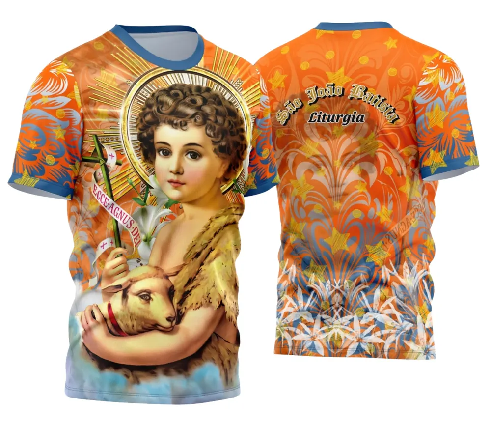 Arte Camisa Estampa Religiosa São João Batista 2025 Exclusiva
