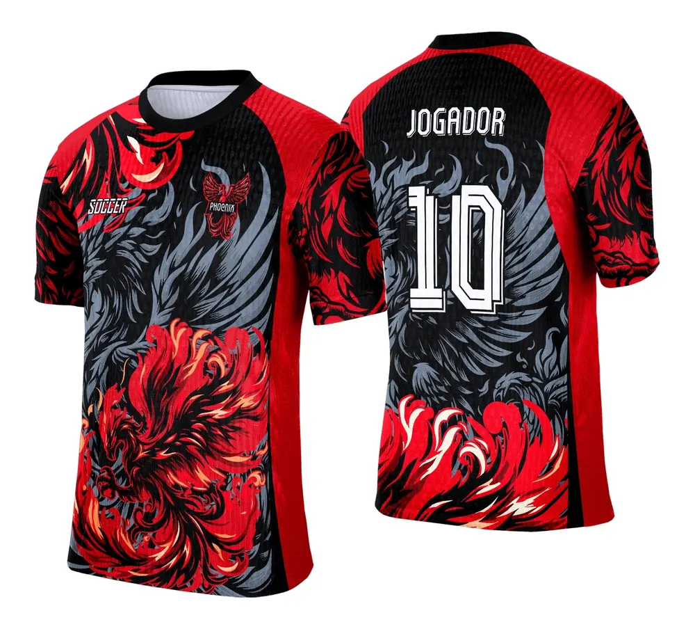 Camisa Interclasse Fênix Negra com Vermelho 2025 - 0018