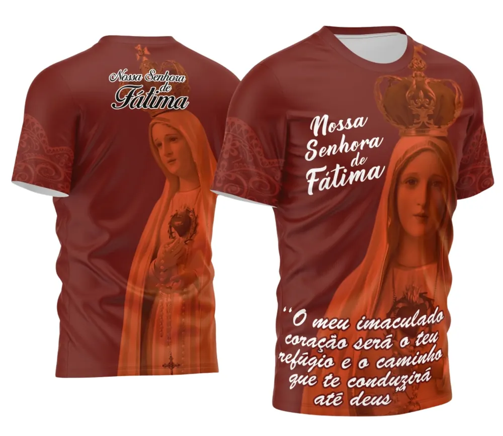 Arte Camisa Devocional Nossa Senhora de Fátima Modelo 02