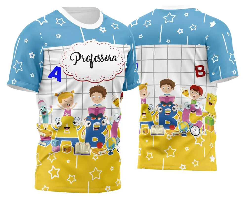 Arte Camisa Professora Personalizada Modelo 139