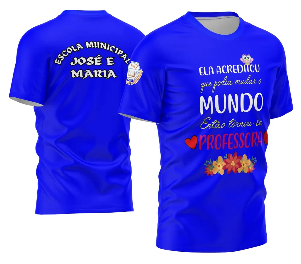 Arte Camisa Professora Personalizada Modelo 70
