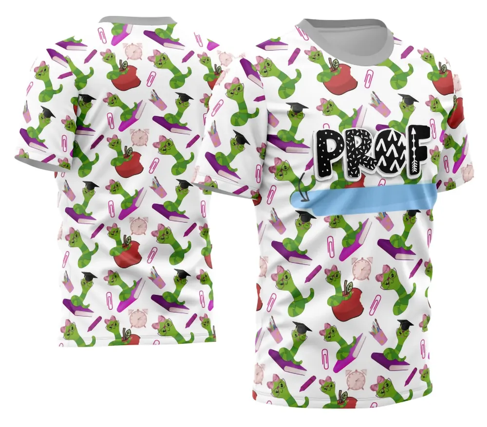 Arte Camisa Professora Personalizada Modelo 25